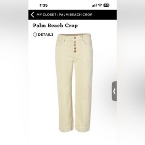 CAbi Palm Beach Crop | Bone | High Rise | Corduroy | Size 6
